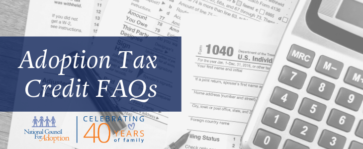 Header image reading "Adoption Tax Credit FAQs"