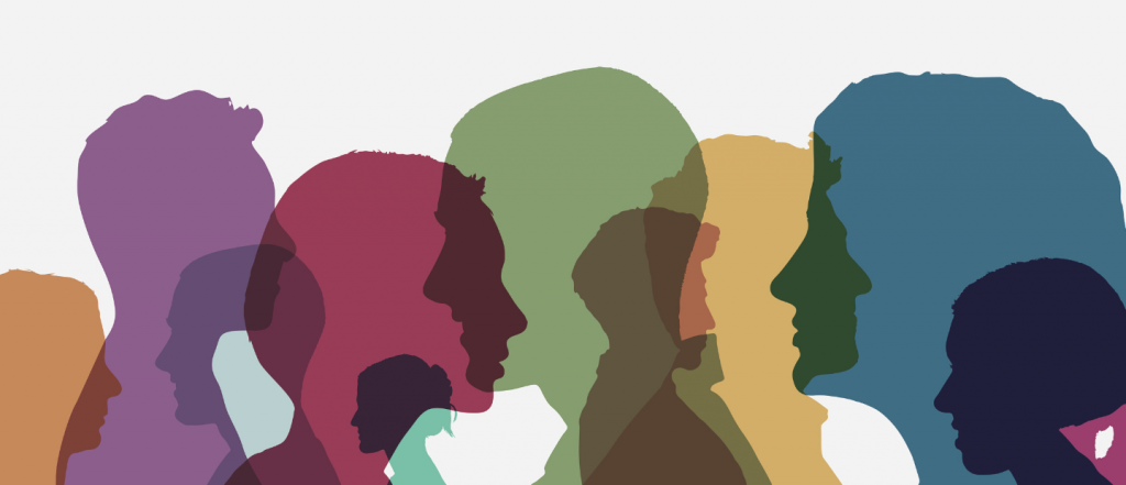 decorative image of colorful profile silhouettes of birth parents
