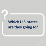 informational graphic that says "Which US States are they going to?"